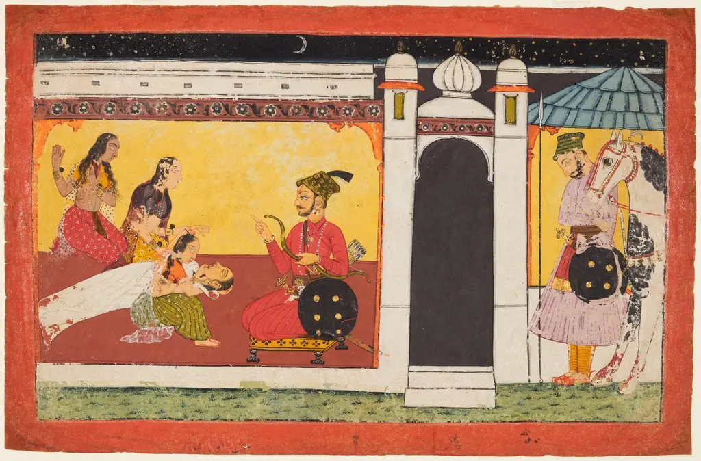Kandala Dies on Hearing the News of Madhava’s Death, from a Madhavanala Kamakandala, by Unknown