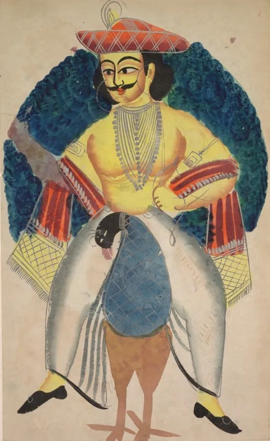 Kartikeya, from a Kalighat album, by Unknown, unspecified, 1890
