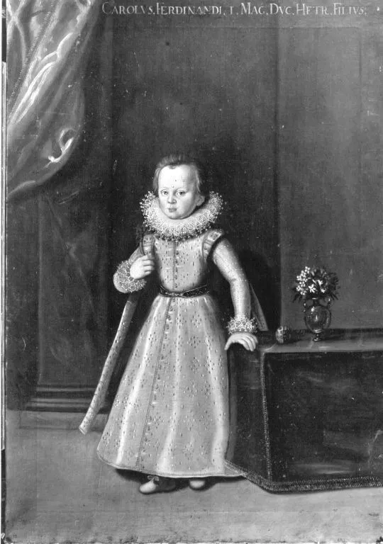 Kinderbildnis des Prinzen Carl von Toskana, Sohn des Großherzogs Ferdinand I., by Unknown, unspecified, 1600