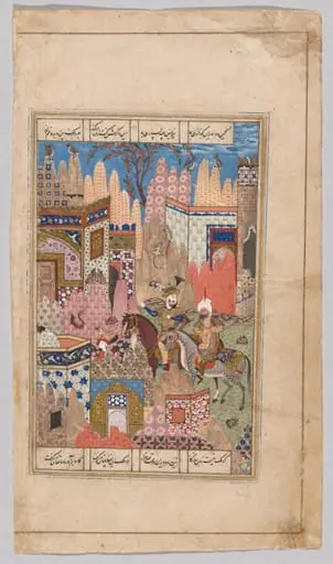 King Anushirwan and the Owls, from the Khamsa of Nizami, by Unknown