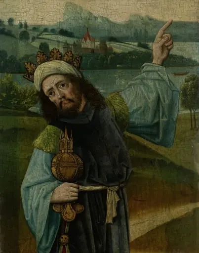King Melchior, one of the Three Magi, Pointing at the Star, fragment from An Adoration of the Magi, by Unknown