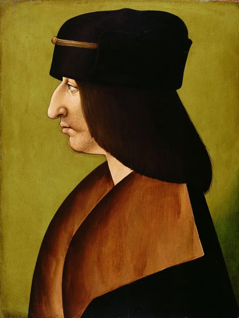 König Karl VIII. (1470-1498) von Frankreich, im Profil, Brustbild, by Unknown