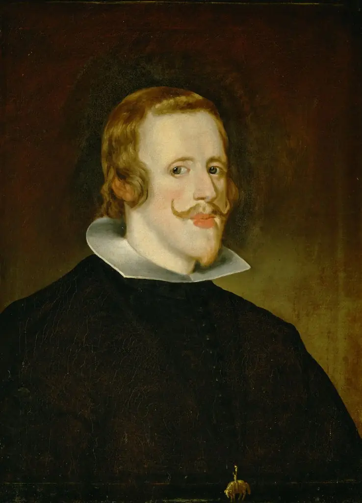König Philipp IV. von Spanien (1605-1665) in schwarzem Kleid, Brustbild, by Unknown