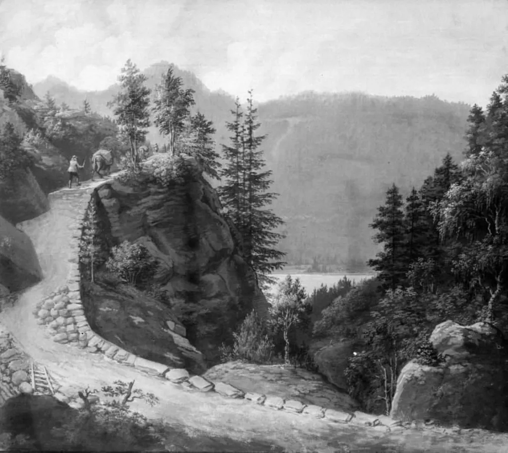 "Krøderen", Tollerudkleven i Hallingedal, by Unknown, unspecified, 1850