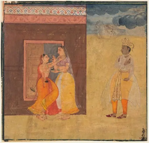 Krishna Abhisarika Nayika, from a Rasikapriya manuscript, by Unknown