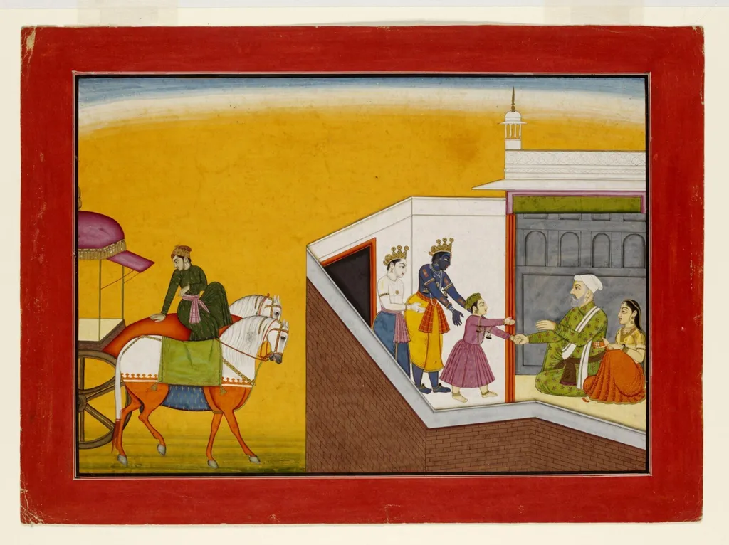 Krishna and Balarama, by Unknown, paint, 1760