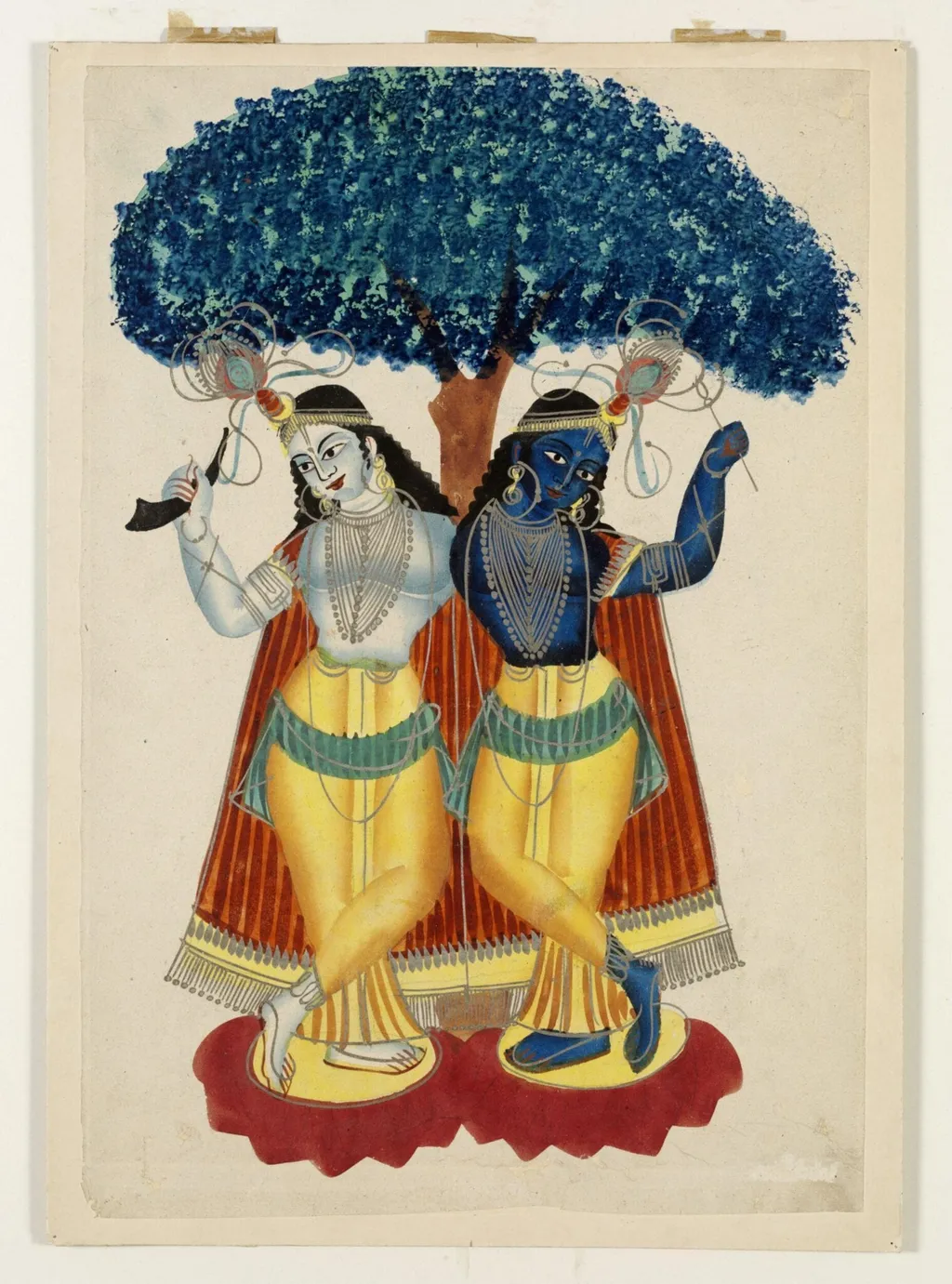 Krishna and Balarama, by Unknown, paint, 1855