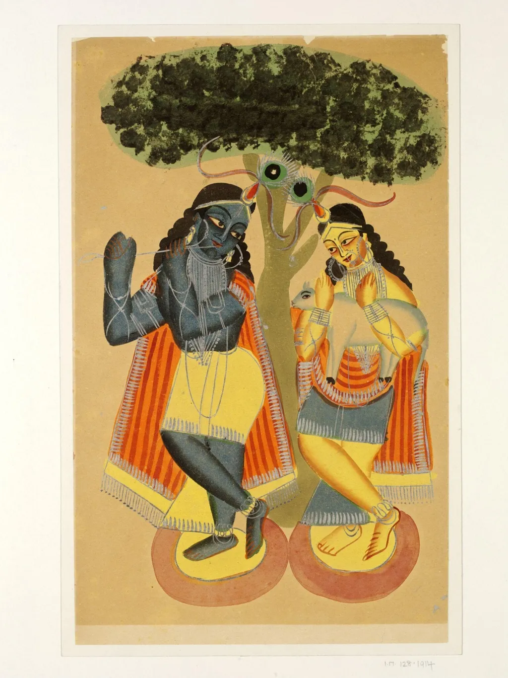 Krishna and Balarama, by Unknown, paint, 1885