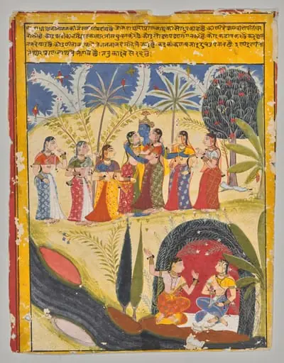 Krishna and Gopis, by Unknown