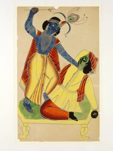 Krishna and Kamsa, by Unknown