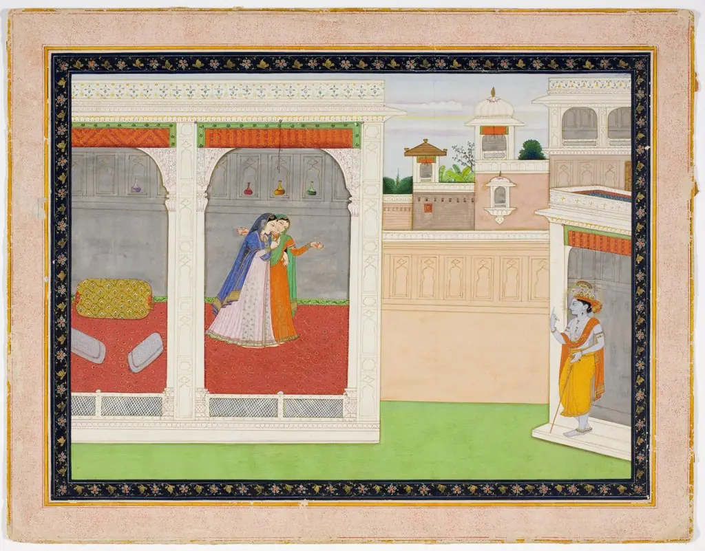 Krishna and Radha: Court Scene, by Unknown