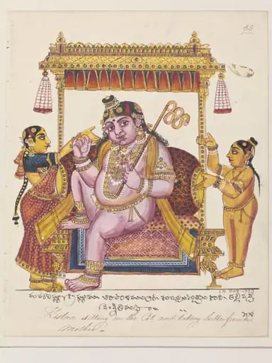 Krishna and Yasoda with Balarama., by Unknown