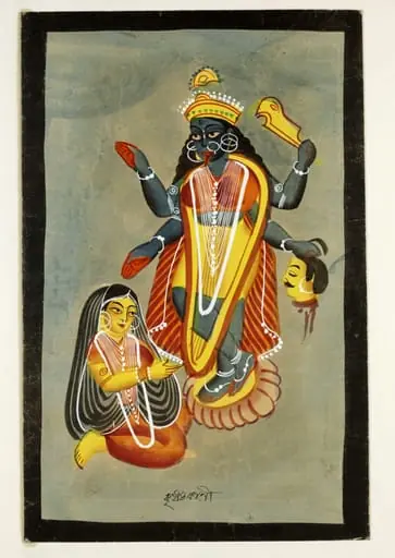 Krishna as Kali, and Radha, by Unknown