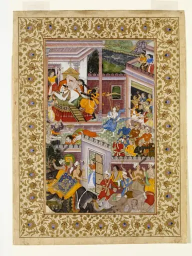 Krishna kills his uncle, the tyrant ruler Kamsa, by Unknown