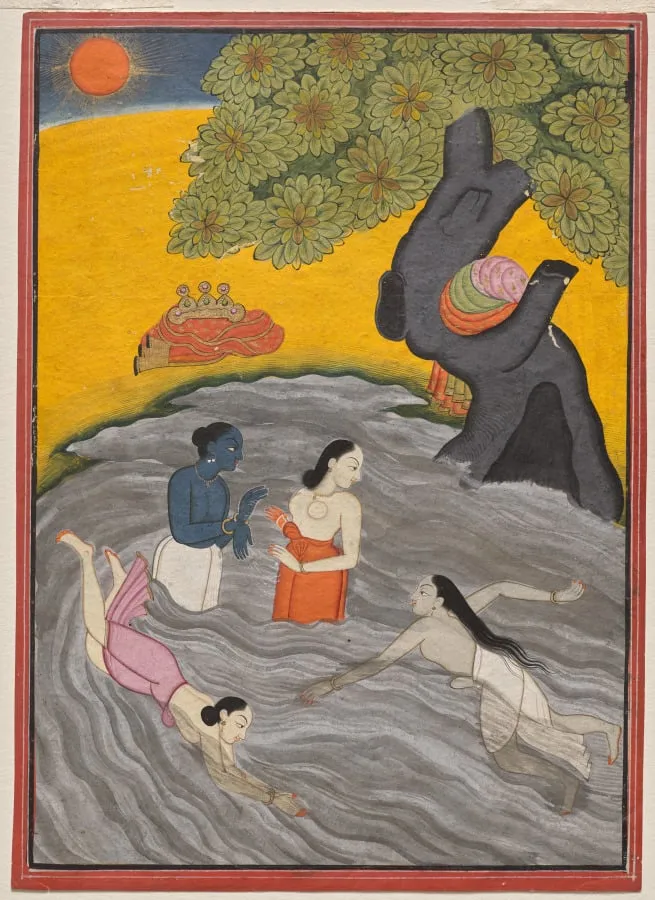 Krishna Playing with the Gopis in the Yamuna, by Unknown, unspecified, 1770