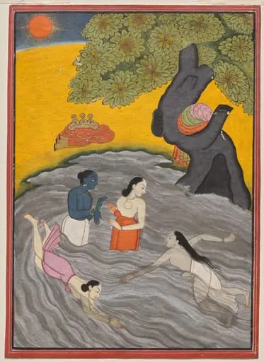 Krishna Playing with the Gopis in the Yamuna, by Unknown