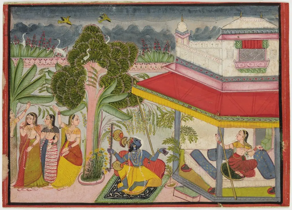 Krishna, Radha and Gopis, by Unknown
