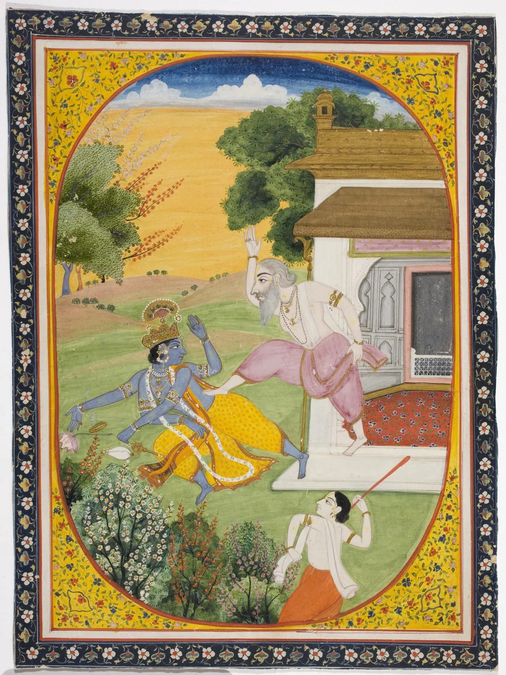 Krishna Rebuked by a Priest, by Unknown, unspecified, 1820