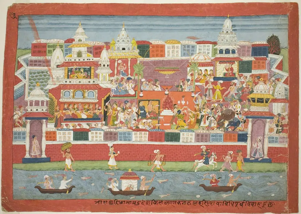 Krishna's Marriage to Kalinda, page from a manuscript of the Bhagavata Purana, by Unknown