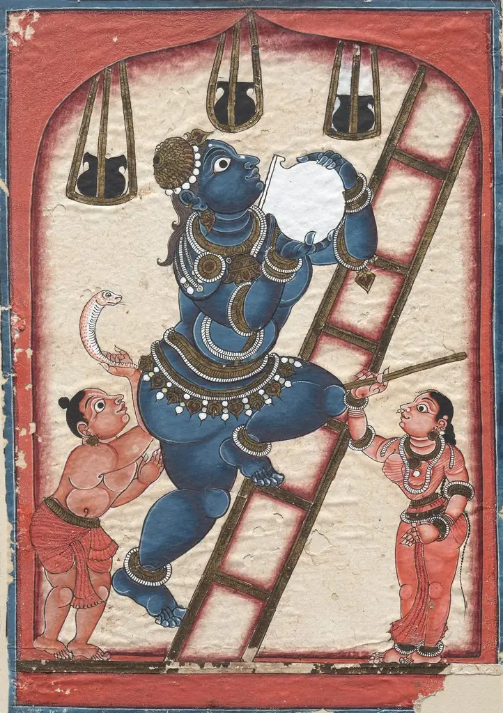 Krishna Stealing Curds, by Unknown, 1794