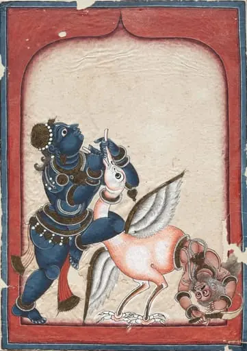 Krishna Vanquishing the Crane-Demon Bakasura, by Unknown