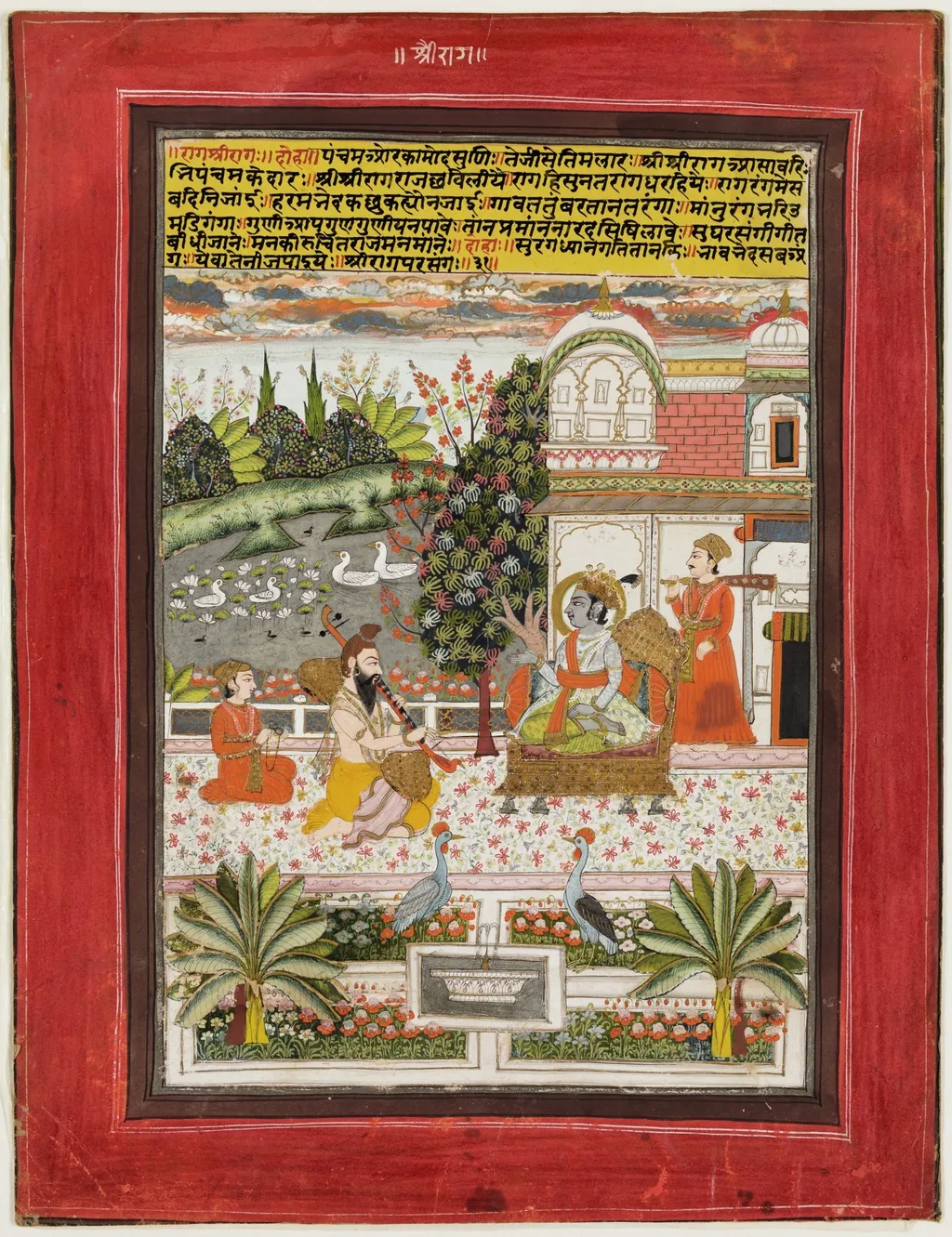 Krishna with Guru in Palace Scene, by Unknown, unspecified