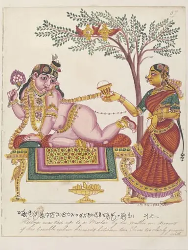 Krishna with Yasoda., by Unknown