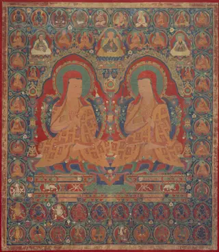 Kunga Wangcuk (1424-1478) and Sonam Senge (1429-1489), The Fourth and Sixth Abbots of Ngor, by Unknown, 1500