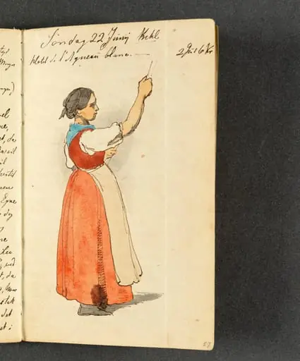Kvinde i fransk(?) nationaldragt, by Unknown