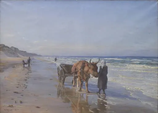 Kystboerne drager vod i landingen, by Unknown