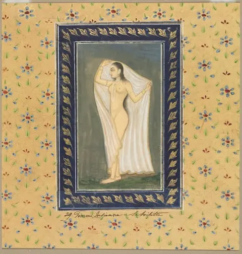 Lady after a Bath, by Unknown, 1704