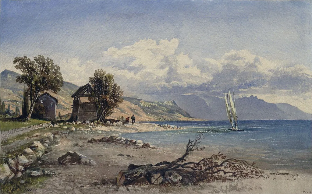 Lake Geneva, Switzerland, by Unknown, watercolor, 1700