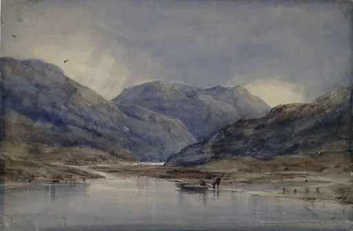 Lake scene, Cumberland, by Unknown