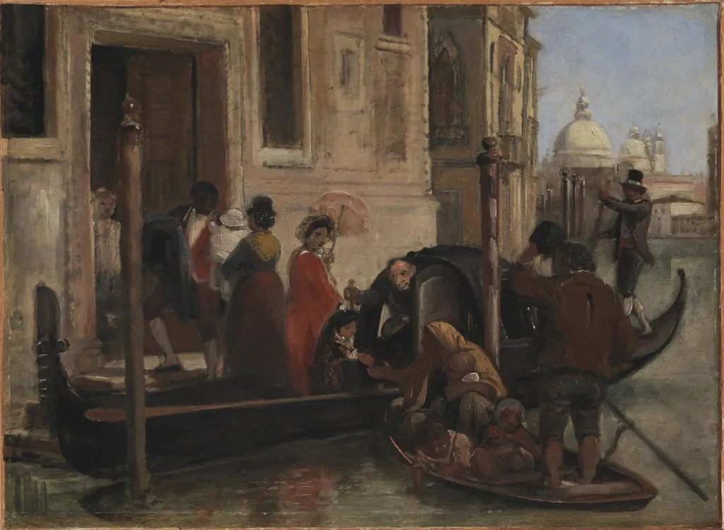 Landing in Venice. In the Distance S. Maria delle Salute, by Unknown, 1850