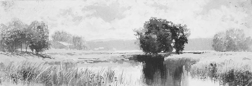 Landscape, by Unknown, gouache, 1860