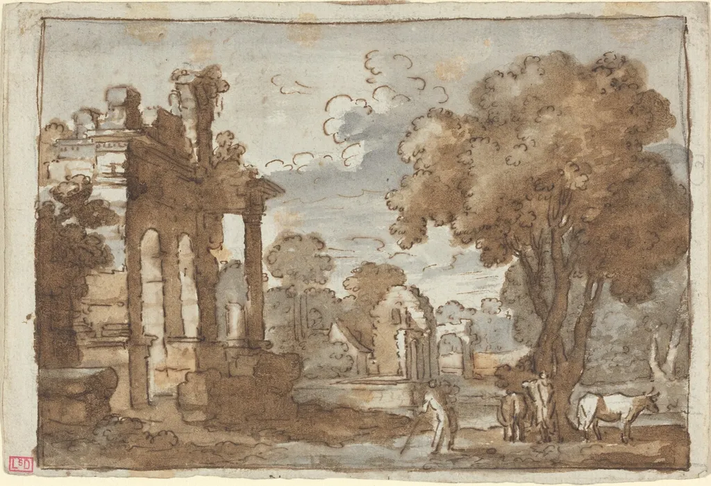 Landscape, by Unknown, ink, 1641
