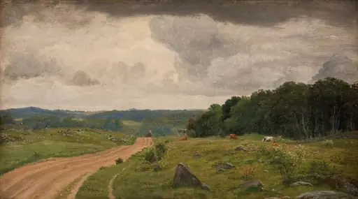 Landscape at Kongens Møller, Sealand. Afternoon Light, by Unknown
