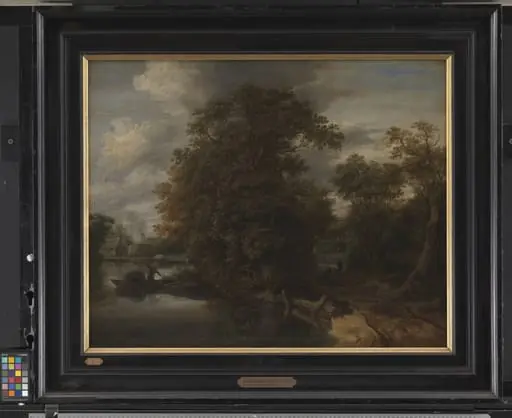 Landscape by a River. In the Background a Limekiln, by Unknown