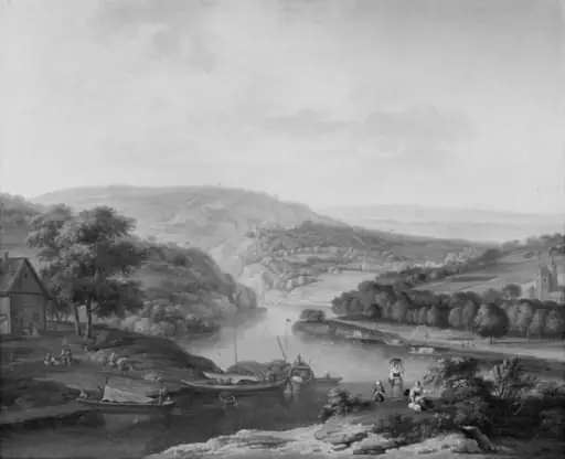 Landscape by the Rhine, by Unknown