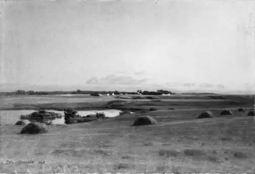 Landscape near Stavnsholt, Zealand. Summer Evening, by Unknown