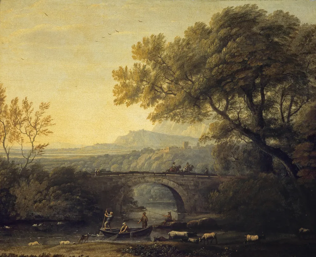 Landscape with a Bridge, by Unknown, oil, 1661