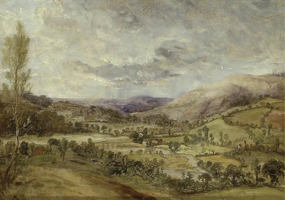 Landscape with a River Valley, by Unknown, oil, 1830