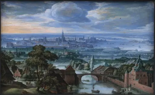 Landscape with a View of Antwerp, by Unknown