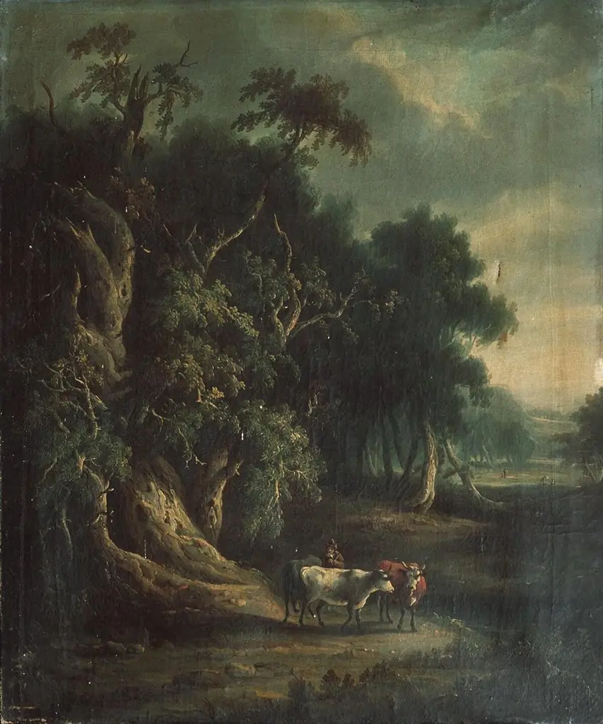 Landscape with castle, by Unknown