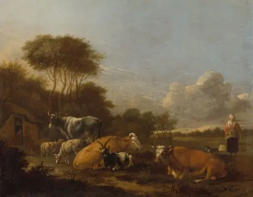 Landscape with Cattle, by Unknown