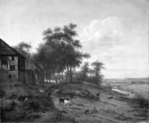 Landscape with Farm, by Unknown