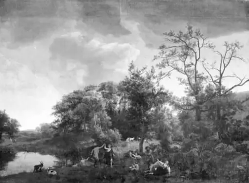 Landscape with Fauns and Nymphs, by Unknown