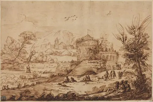 Landscape with Fortress and River, by Unknown