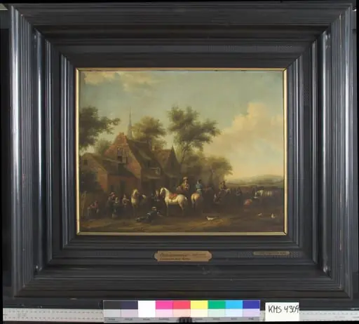 Landscape with Horsemen Resting outside an Inn, by Unknown