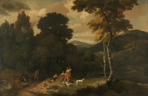 Landscape with Hunters, by Unknown